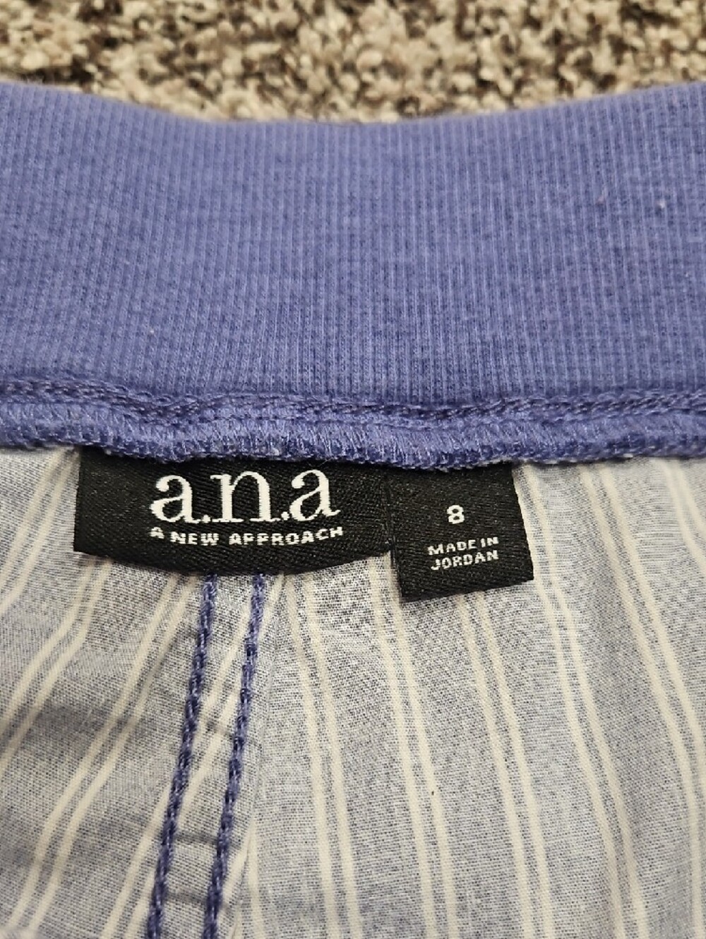 a.n.a Blue and White Striped Drawstring Athletic Shorts - Picture 2 of 9